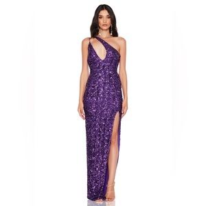 COPY - Nookie Revel Gown in Amethyst Sequin, NWT, Small